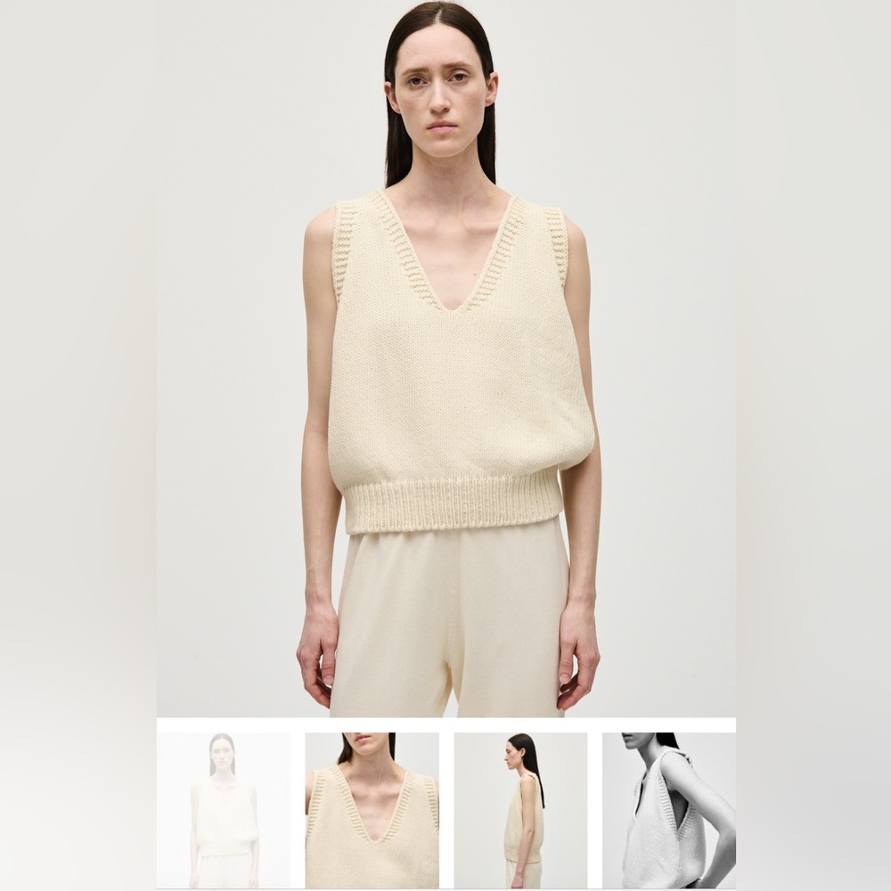 Babaa Cream Knit Sweater Vest